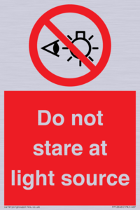Do not stare at light source